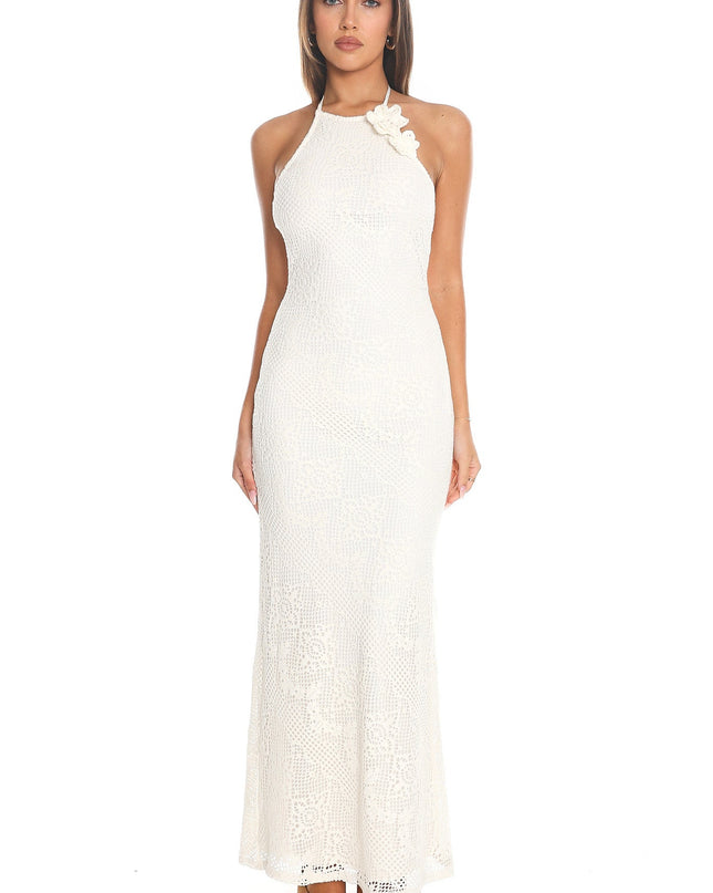 Ivory Crochet Maxi Dress