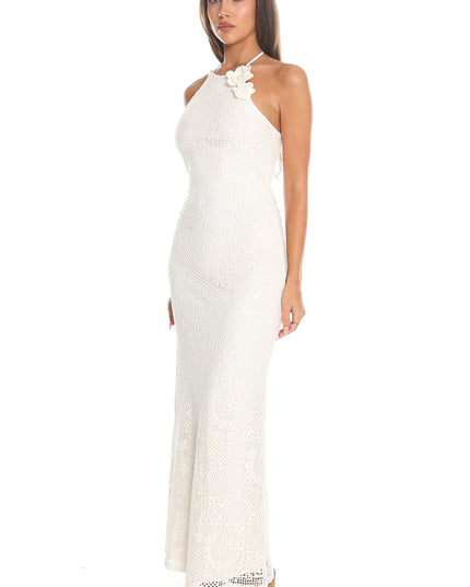 Ivory Crochet Maxi Dress