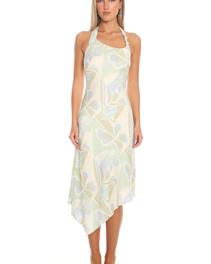 Mint Asymmetric Midi Dress