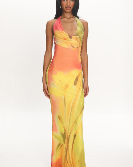 Halter Maxi Dress Sunset