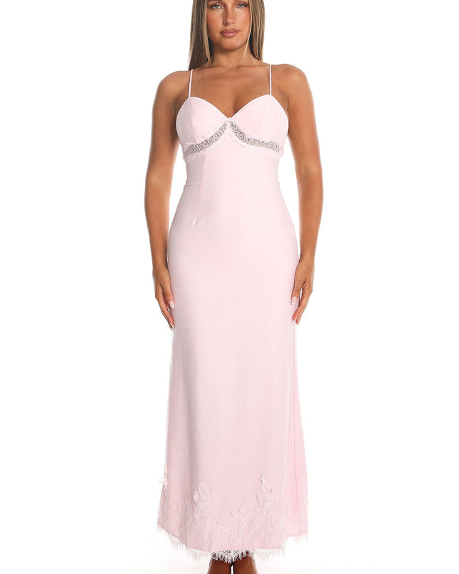 Light Pink Lace Maxi Dress