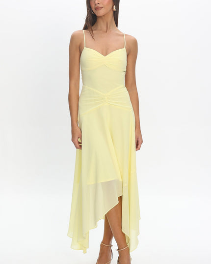 Yellow Asymmetric Midi Dress Baby