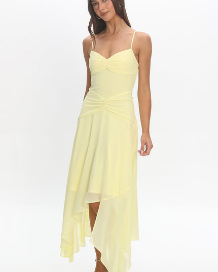 Yellow Asymmetric Midi Dress Baby