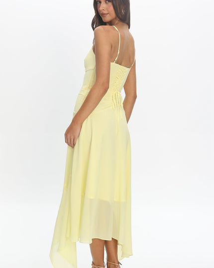 Yellow Asymmetric Midi Dress Baby