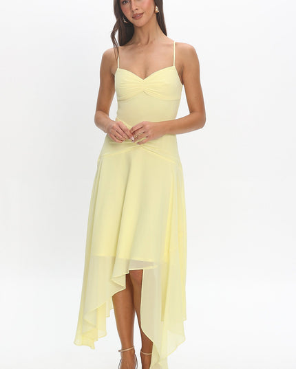 Yellow Asymmetric Midi Dress Baby