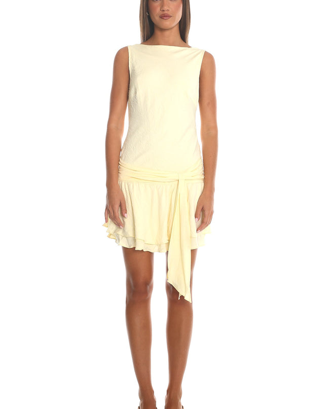 Butter Cowl-Back Mini Dress