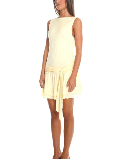 Butter Cowl-Back Mini Dress