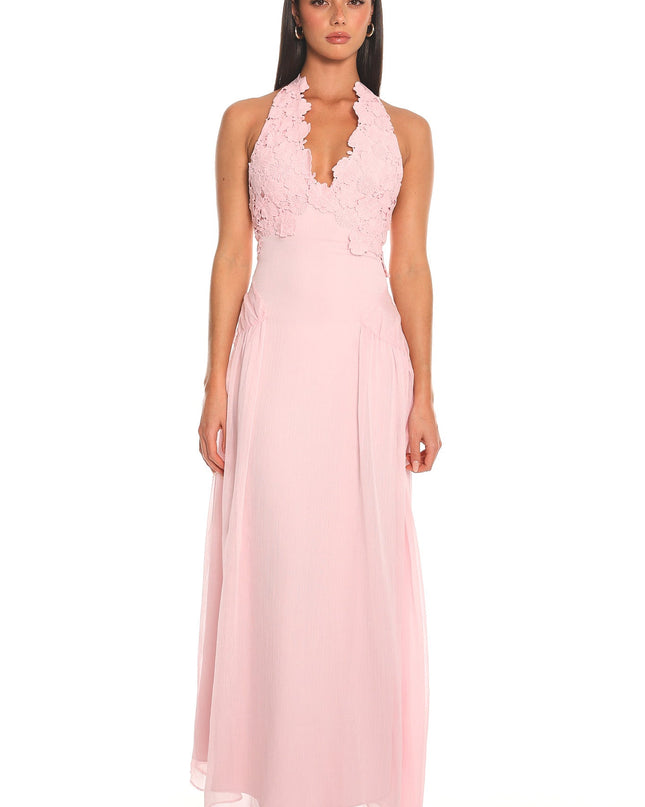 Baby Pink Halter Maxi Dress