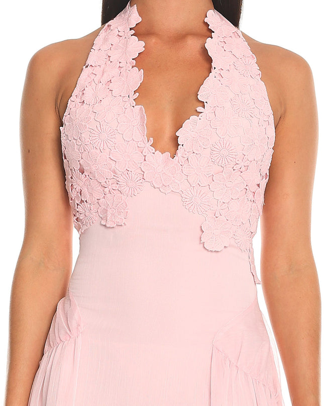 Baby Pink Halter Maxi Dress