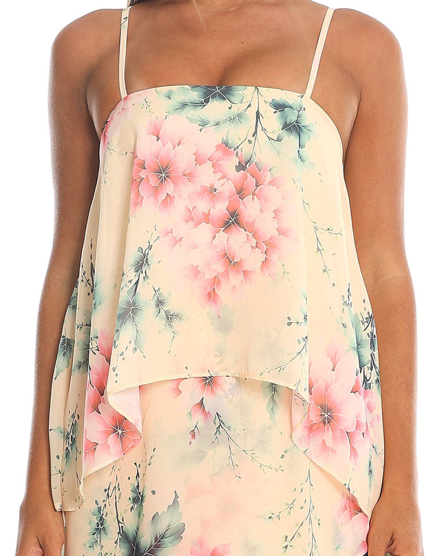 Yellow Tiered Overlay Maxi Dress