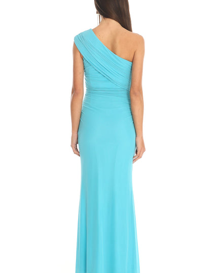 Blue One Shoulder Cutout Maxi Dress