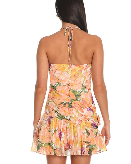 Orange Halter Mini Dress