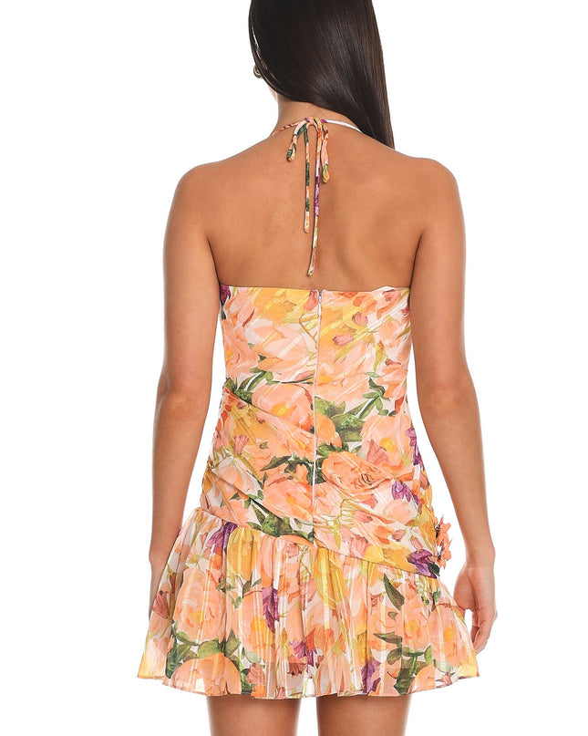 Orange Halter Mini Dress