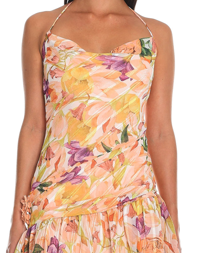 Orange Halter Mini Dress