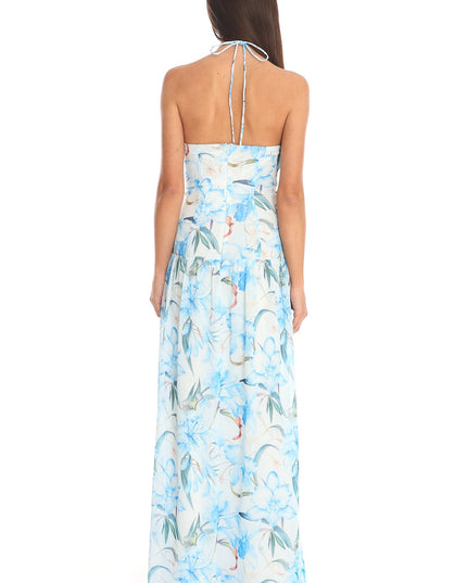 Blue Halter Maxi Dress
