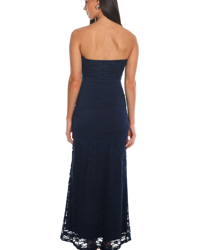 Navy Lace Tie-Waist Maxi Dress