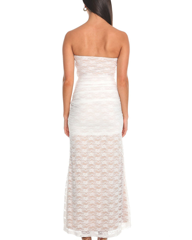 White Lace Tie-Waist Maxi Dress