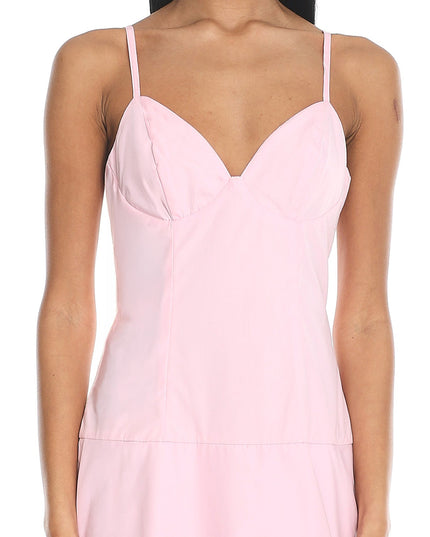 Pink Tiered Bustier Maxi Dress