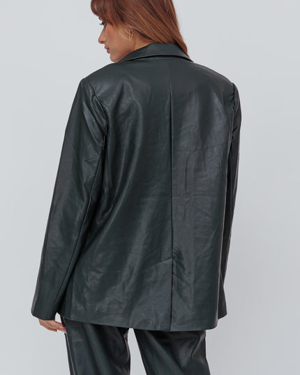 Hunter Green Read Faux Leather Jacket