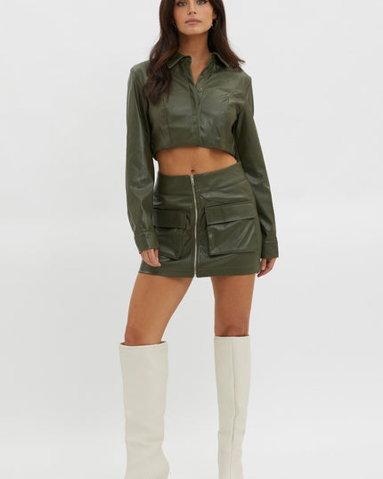 Olive Pocket Mini Skirt
