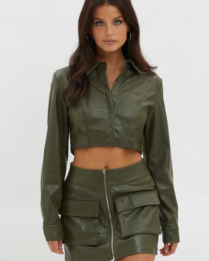 Olive Pocket Mini Skirt