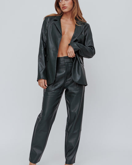 Hunter Green Faux Leather Pants