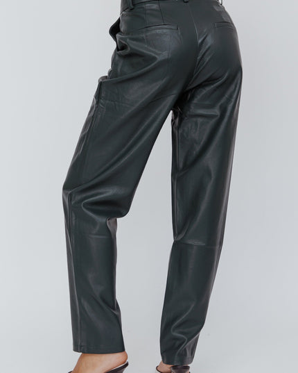 Hunter Green Faux Leather Pants