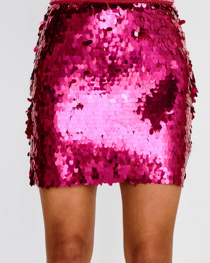Hot Pink LA Sequin Mini Skirt