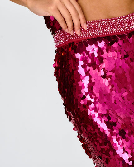 Hot Pink LA Sequin Mini Skirt