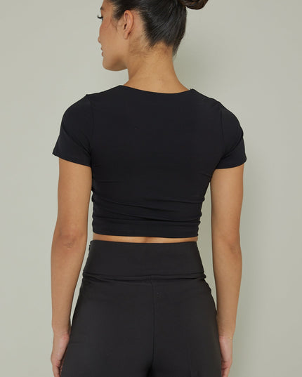 Black Short Sleeve Top