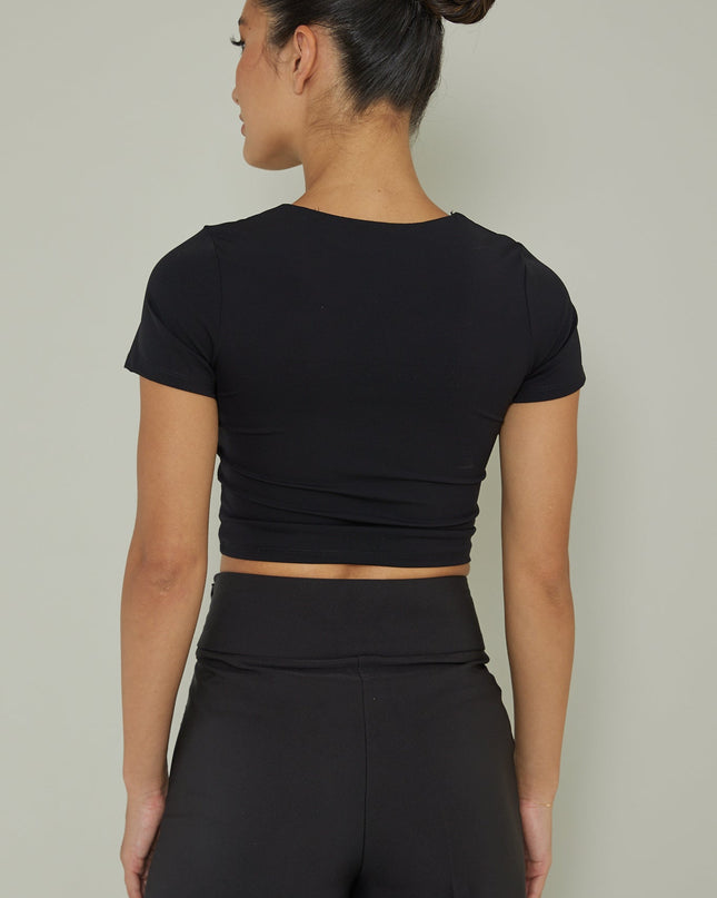 Black Short Sleeve Top