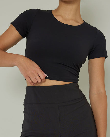 Black Short Sleeve Top