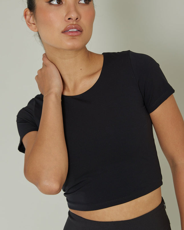 Black Short Sleeve Top