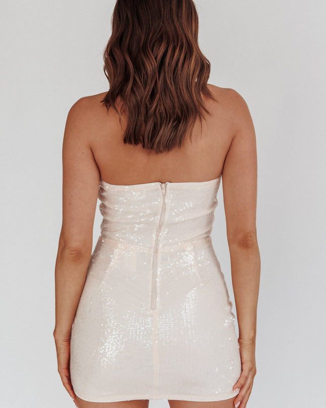 Pink Sequin Mini Dress Sheer