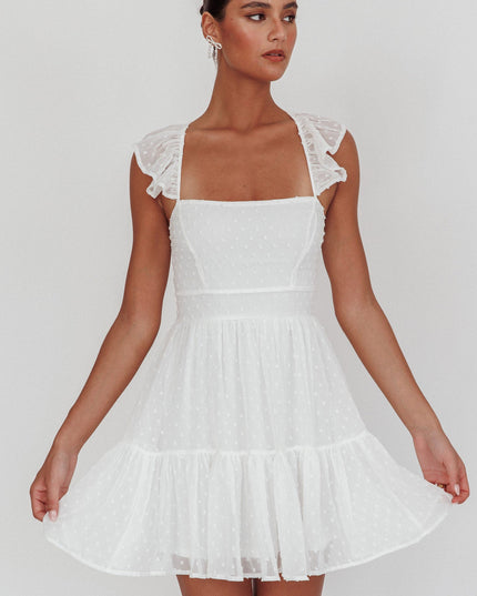 White Strappy Back Mini Dress Hail Spot