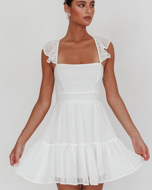 White Strappy Back Mini Dress Hail Spot