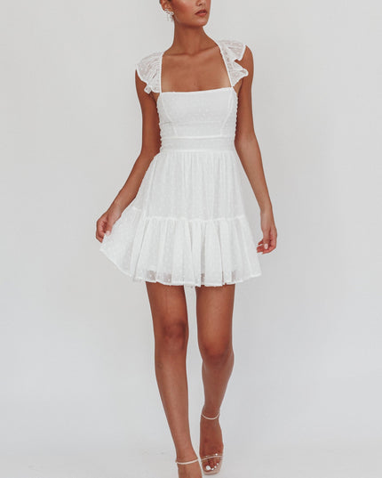 White Strappy Back Mini Dress Hail Spot