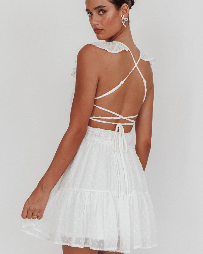 White Strappy Back Mini Dress Hail Spot