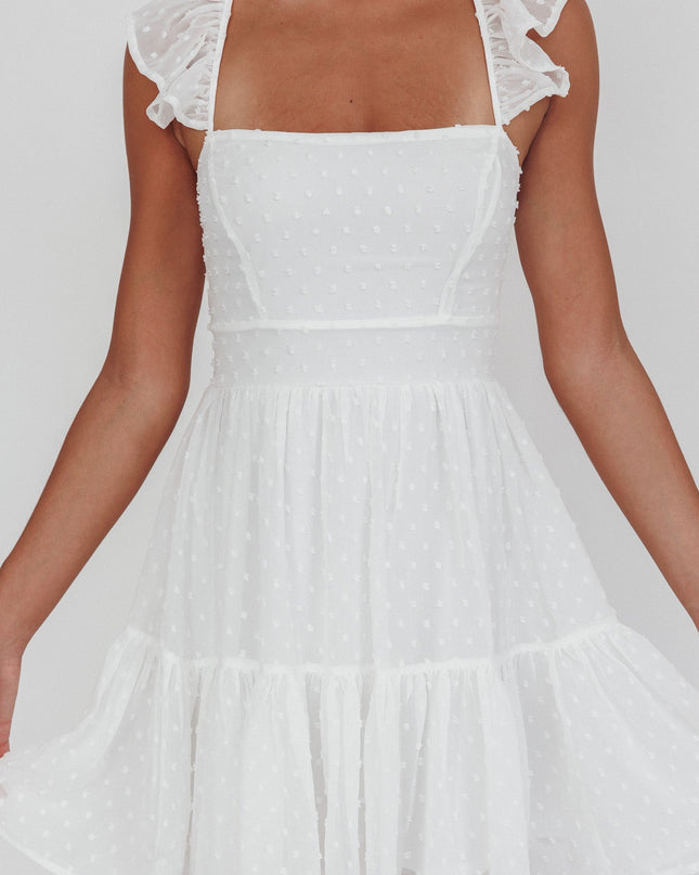 White Strappy Back Mini Dress Hail Spot