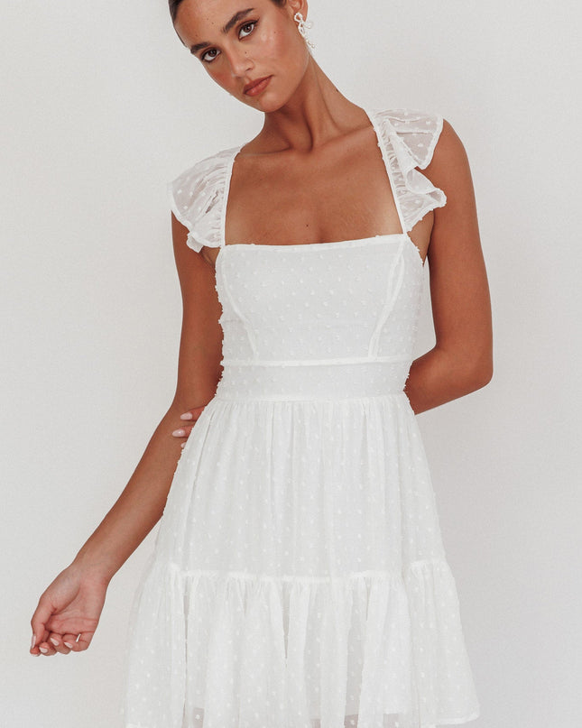White Strappy Back Mini Dress Hail Spot