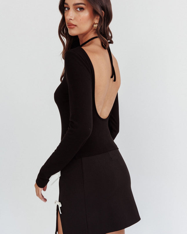 Black Low Back Top