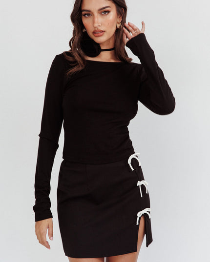 Black Low Back Top