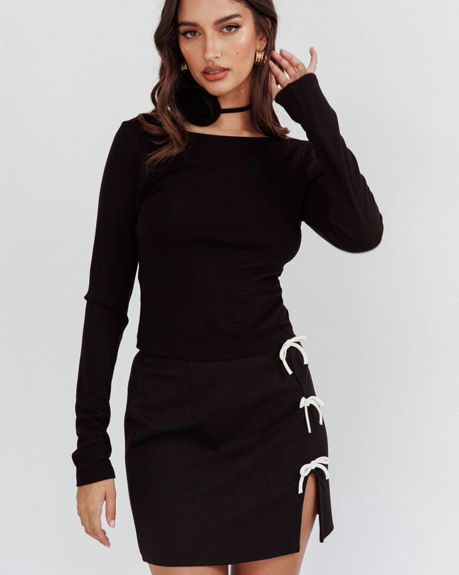 Black Low Back Top