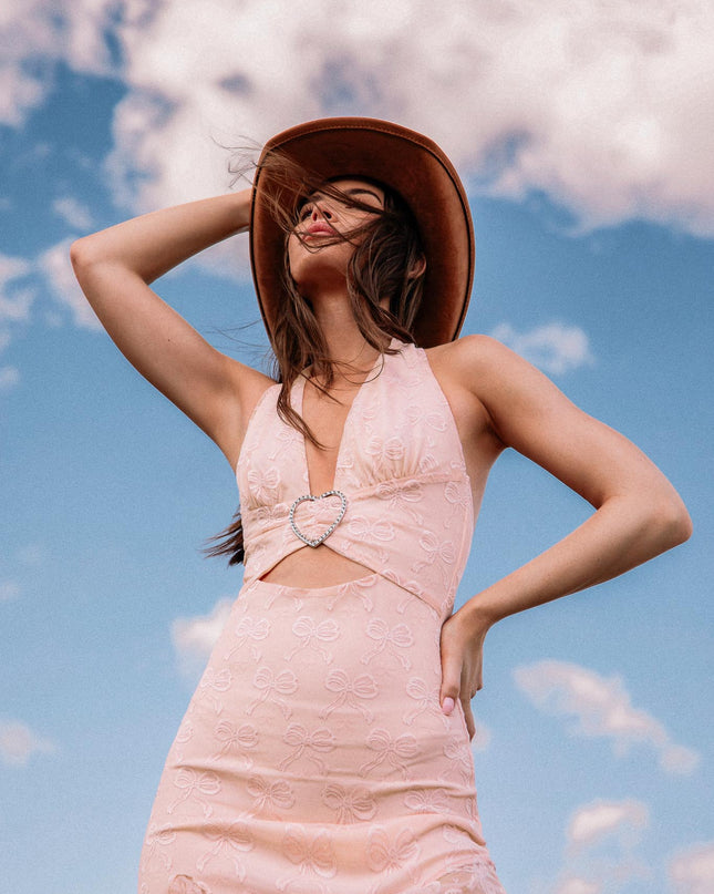 Blush Diamante Heart Mini Dress