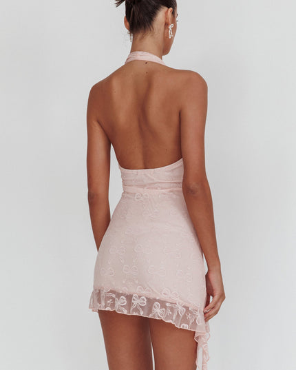 Blush Diamante Heart Mini Dress