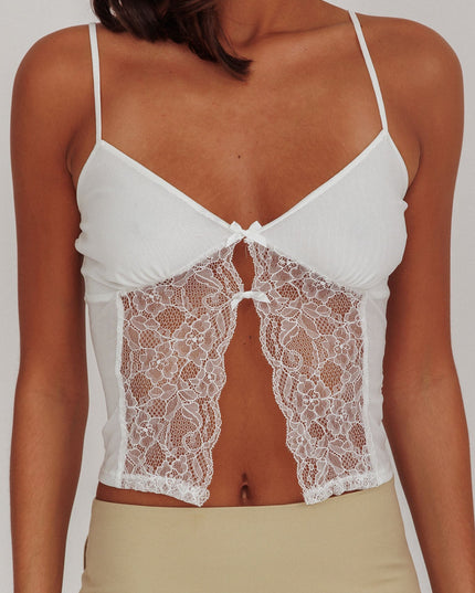 White Lace Babydoll Top