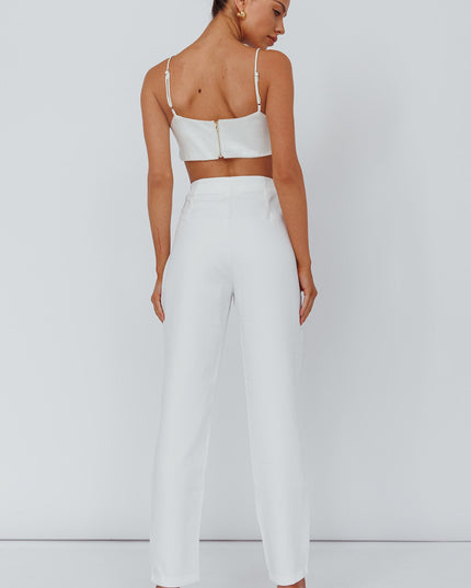 White High Waist Pants