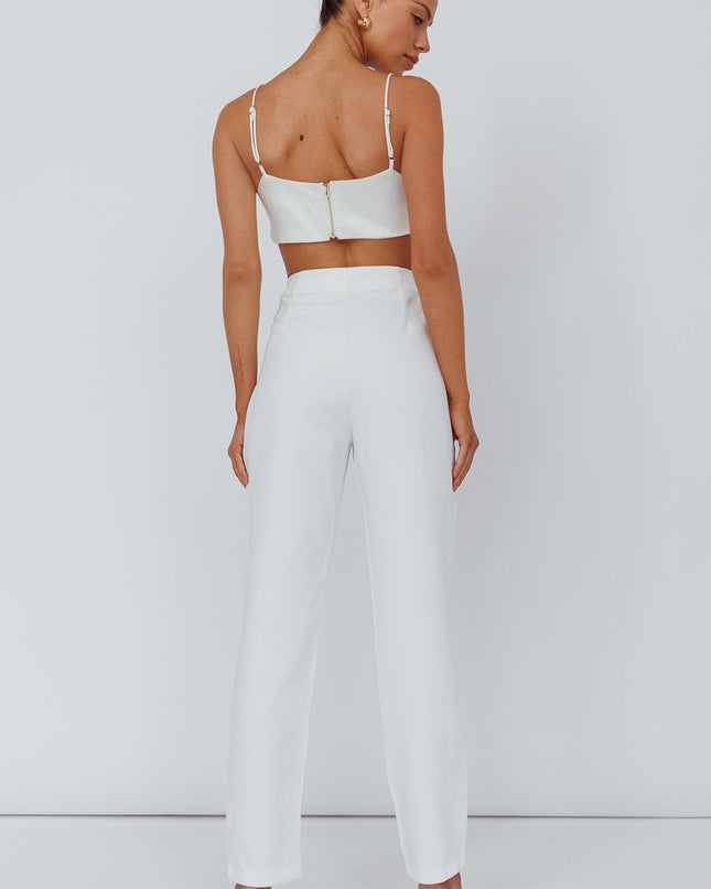 White High Waist Pants