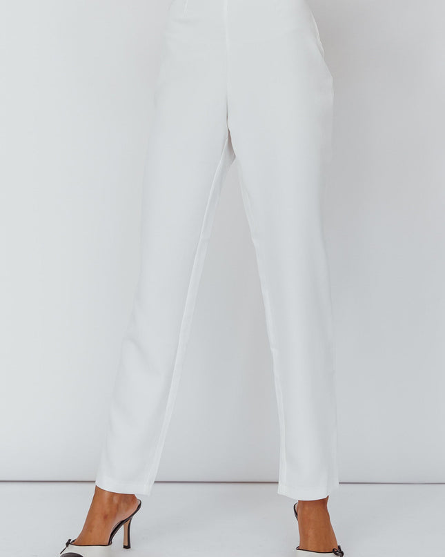 White High Waist Pants