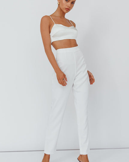 White High Waist Pants